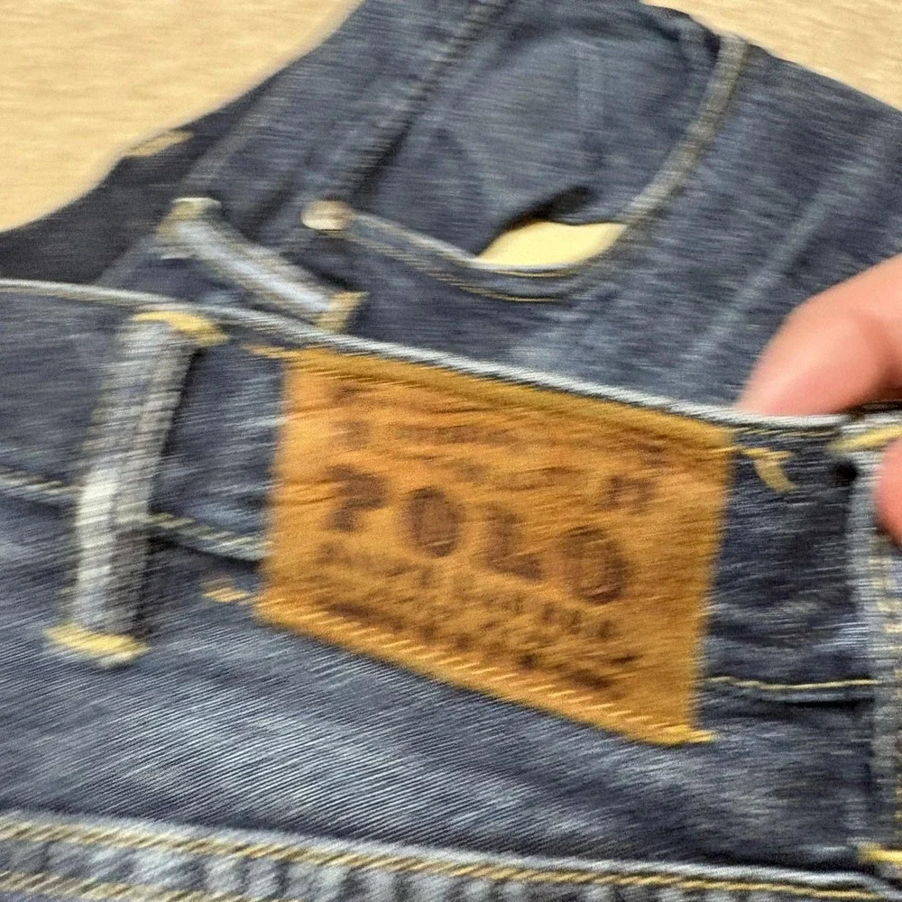 Polo Ralph Lauren Selvedge Denim Jeans Mens 44Bx30 Big Tall Straight Whiskers